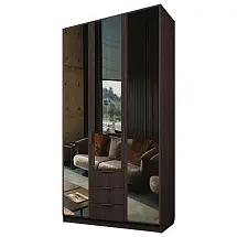 Шкаф ЭКОН распашной 3-х дверный с 3-мя ящиками с 3-мя зеркалами